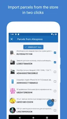 Track your packages - 1Track android App screenshot 1