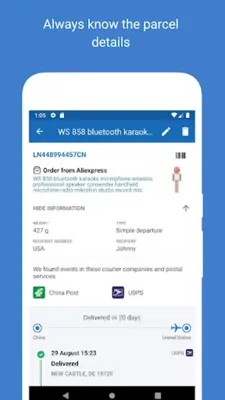 Track your packages - 1Track android App screenshot 3